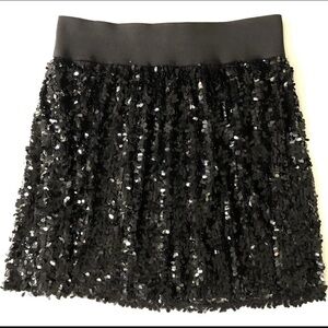 New Sequin Skater Skirt black mini SZ L designer AS luxury collection New Years